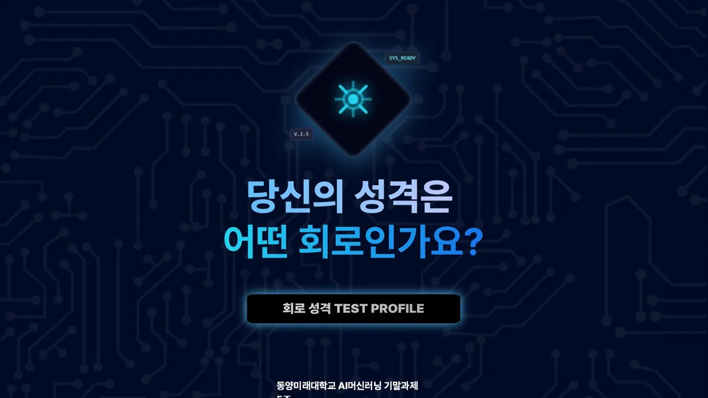 회로 성격 TEST PROFILE 발표자료 1쪽